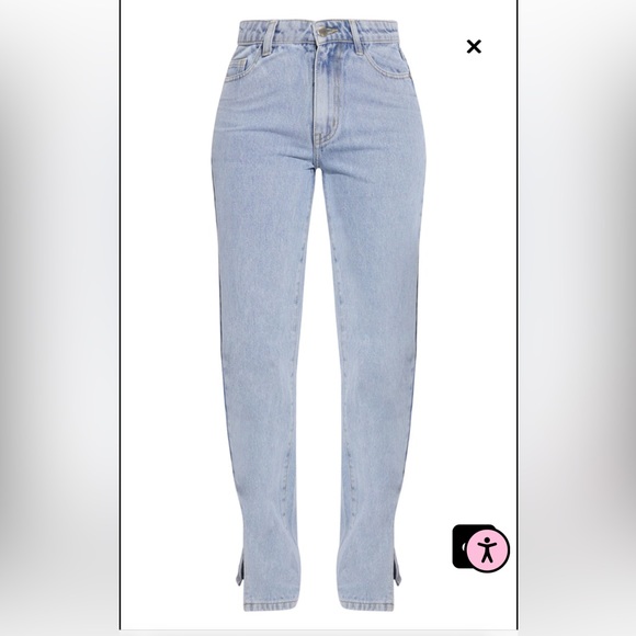 Pretty Little Thing - light blue wash - split hem jeans size: 8 (UK SIZE 10) - Picture 5 of 5